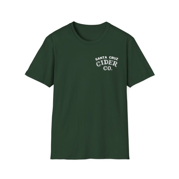 Santa Cruz Cider Co. Unisex Softstyle T-Shirt white ink - Image 13