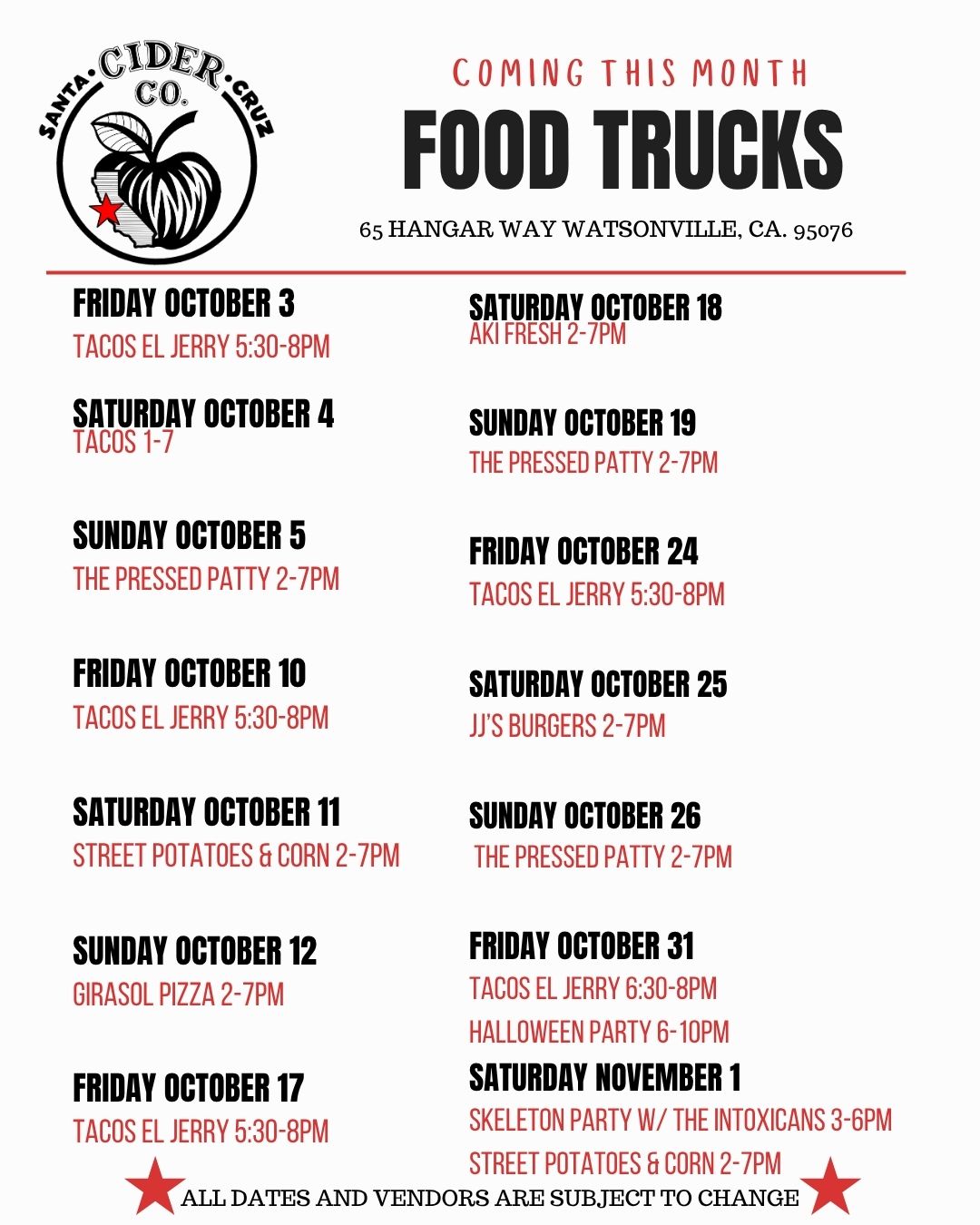 OCTOBER FOOD
