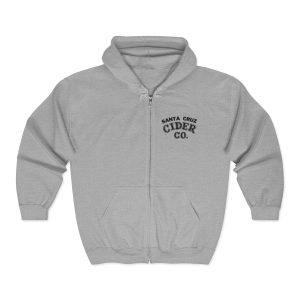 Santa Cruz Cider Co. Unisex Zip Hoodie - Cozy Casual Wear, Perfect for Fall, Gift for Cider Lovers, Outdoor Adventures, Relaxed Fit