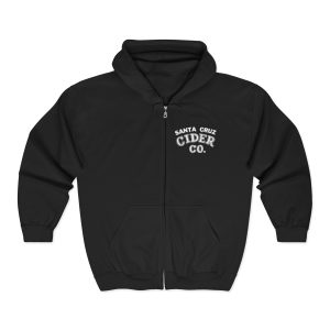 Santa Cruz Cider Co. Unisex Zip Hoodie - Cozy Casual Wear, Perfect for Fall, Gift for Cider Lovers, Outdoor Adventures, Relaxed Fit