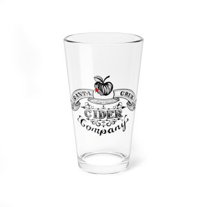 Santa Cruz Cider Mixing Glass | 16oz Cocktail Glass | Unique Barware | Decorative Gift for Cider Lovers | Housewarming & Party Drinkware